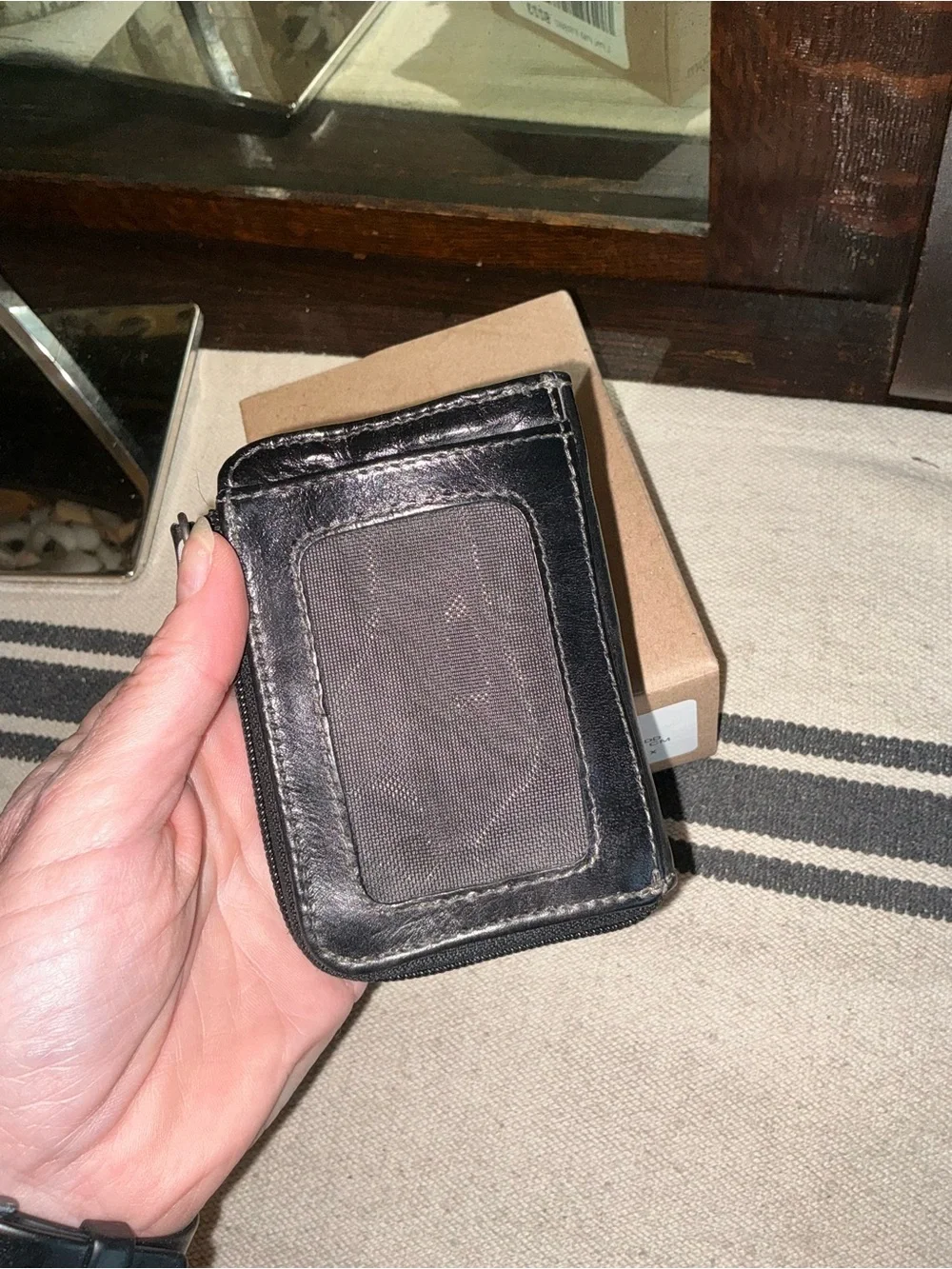 NWT Bed Stu Carrie Leather Black Die Dyed DD Wallet W/ Box Retail $100